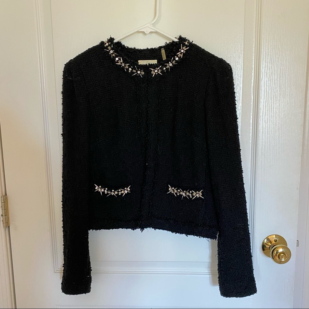 Rebecca Taylor Black Tweed Jacket | Size 4
